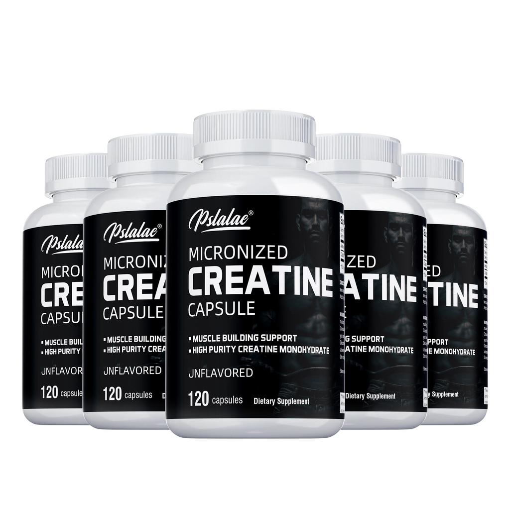 Pslalae Micronized Creatine Monohydrate Capsules, High Purity, Fitness, Sports, Dietary Supplement