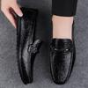 Fashion Lightweight Genuine Leather Comfy Walking Shoes Office Men Shoes Loafers Fashion Lazy Shoes Outdoor Casual Leather Shoes Men