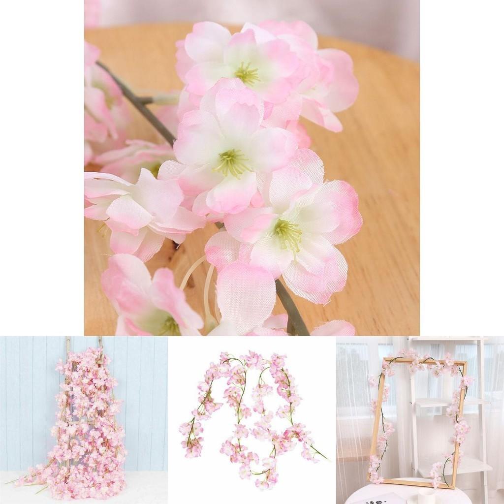 Stunning Pink And White Sakura Fake Flower Garland For Wedding Decorations