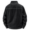 Mens Oversized Denim Jacket Fall Casual Outerwear With Turn-Down Collar Multiple Pockets