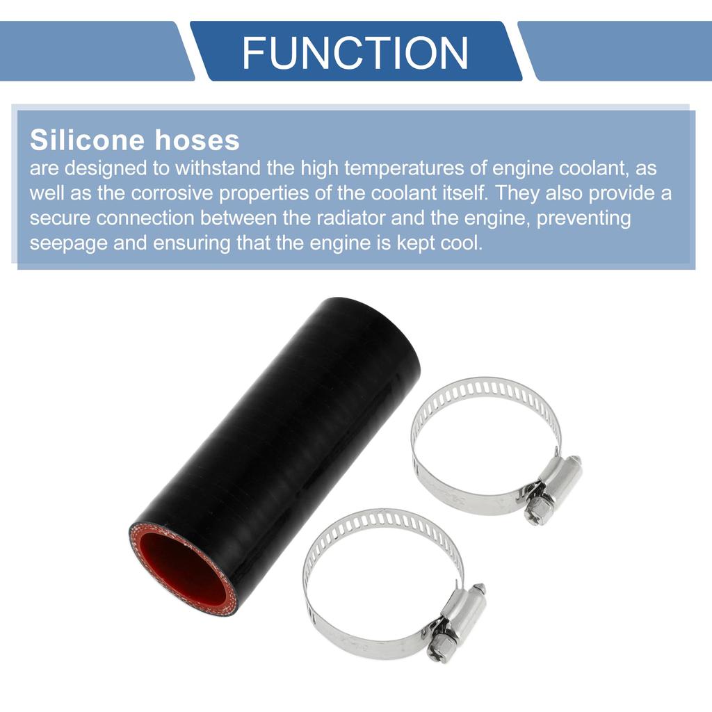 X AUTOHAUX Silicone Hose, Silicone Tube, Intercooler, Turbo, Intake Pipe, Black, Length 3.9 Inches
