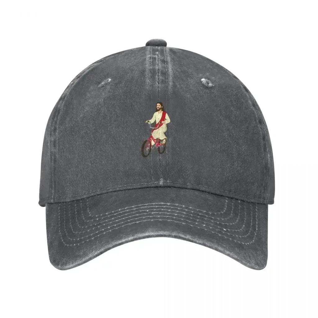 Christ on a Bike Funny Religious Lord Jesus Church Group Easter Gift Baseball Cap Custom Cap Vintage Sun Cap For Women Mens