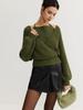 2025 Autumn/Winter V-neck European-American Designer Two-piece Look Knit Sweater with Subtle Sexy Design