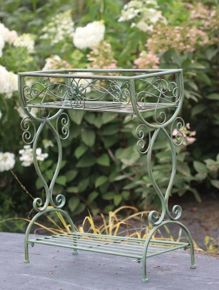 American country style retro old wrought iron double-layer flower trough flower stand, two colors