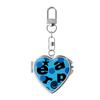 Dot Typography Blue Heart Mirror Keyring