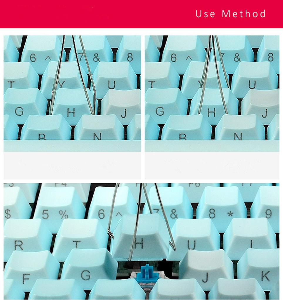 Ortarco Keycap Puller for Mechanical Keyboards Stainless Steel Keycap Remover Tool Fixed Keyboard Black