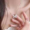 Cui Yan Shi Jie Korean S925 Sterling Silver Blue Butterfly Necklace - Light Luxury Clavicle Pendant for Women