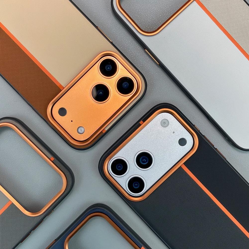 Three-color Leather Patchwork with Magsafe Magnetic Ring Case For iPhone 17 Pro Max 17 Pro Air 16 Pro 15 14 Lens Protect Cover