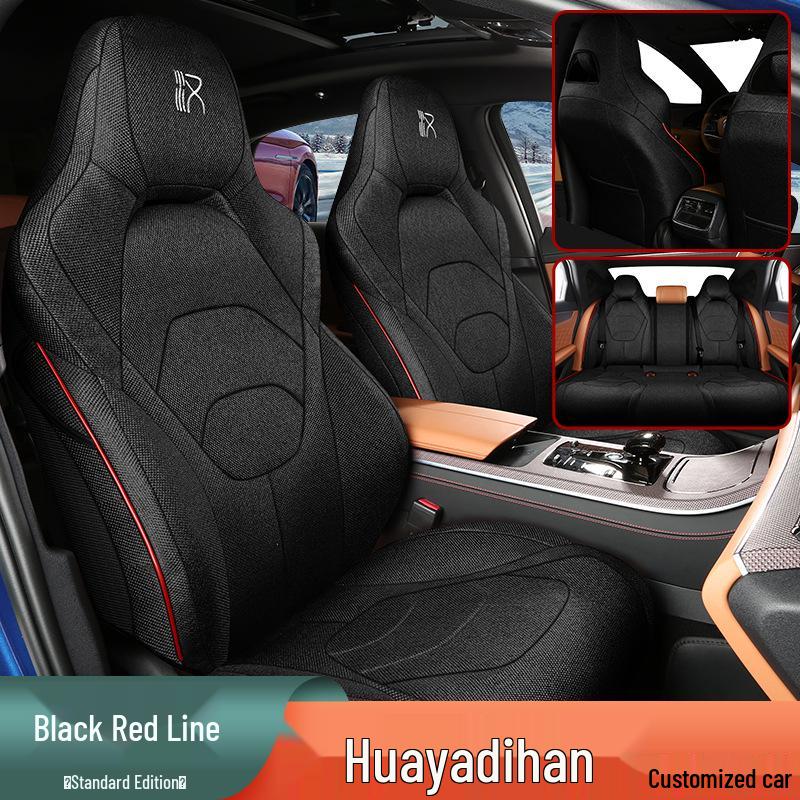 Breathable Linen Car Seat Cover for BYD Han: 5-Seater, All-Season, Full Surround Universal Cushion