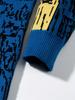 Stylish Korean Round Neck Men's Wool Sweater - Autumn/Winter Casual Loose Fit with Graffiti and Color Block Design