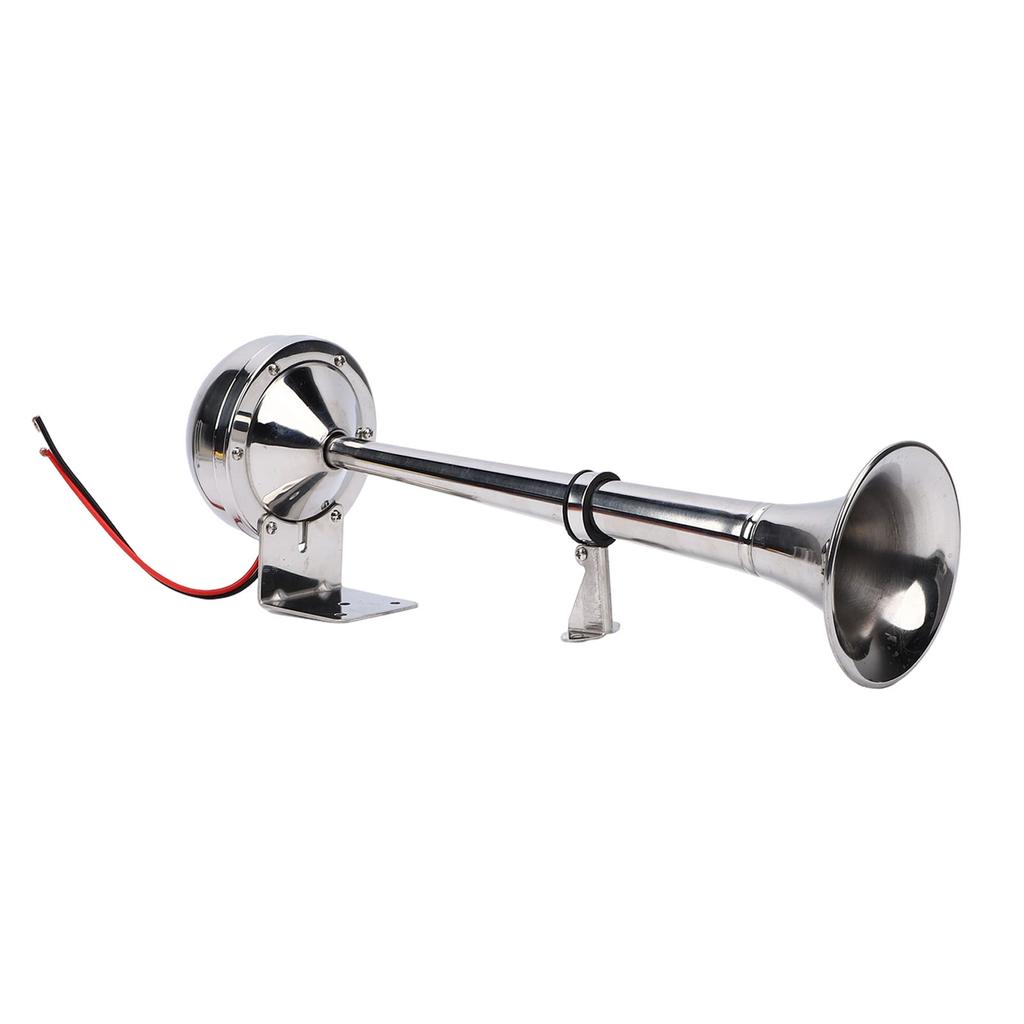 12V Marine Boat Horn 125db Stainless Steel Trumpet Electric Horn for Ship Pickups RV Buses