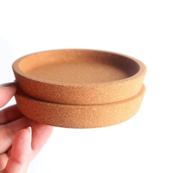 Coaster, Strong Heat Insulation Cork Coaster, Anti-Slip Performance Round Cork Coaster with Three-Dimensional Rim Design
