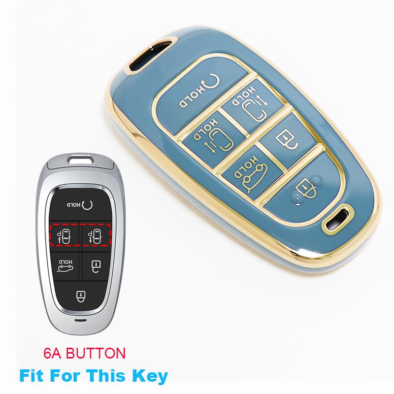 6 Button Tpu For Hyundai Atos Solaris Prime Nexo Sonata Staria Ioniq Palisade Tucson Santa Fe Car Key Case Cover Fob Accessories