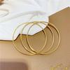 Fashionable Simple Plain Ring Bracelet For Women Round Elegant Gold Color Bangle Luxury Accessories Jewelry Gift
