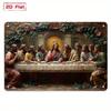The Last Supper Metal Wall Art Religious Aluminum Plaque for Living Room Vintage Decor