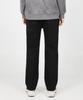 Jikeulib Bonded Brushed Cut Hem Black Straight Cotton Pants