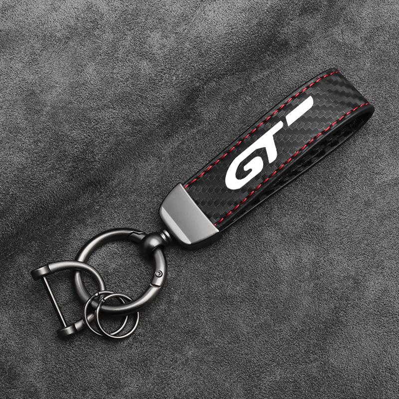 Portachiavi per Auto in Fibra di Carbonio per Kia GT GT Line Elantra Sportage Rio Ev6 K2 Portachiavi in Pelle Portachiavi Cinghia per Chiavi Accessori bhmcg60