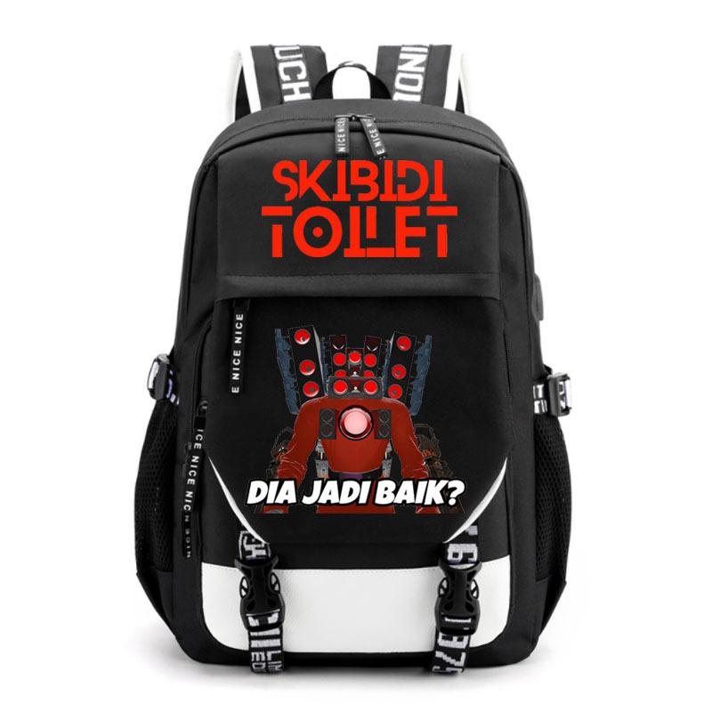 Skibidi Toilet Trend Simple Couple Junior High School Student College Student School Bag Fashion Large Capacity Shoulders