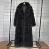Womens Faux Fur Coat Longline Blazer Style Winter Warmth Streetwear Fashion