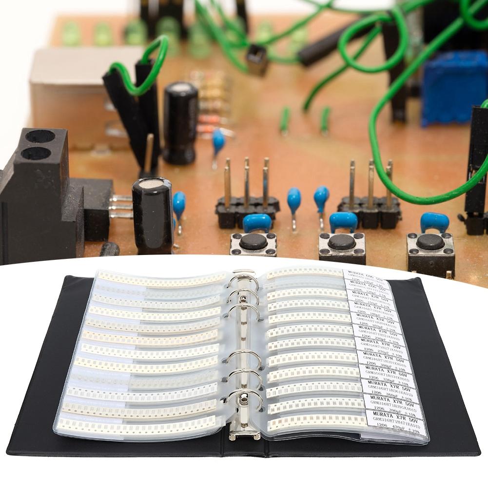 

Набор конденсаторов 1206 серии 80 номиналов, Книга образцов электронных компонентов, Черный