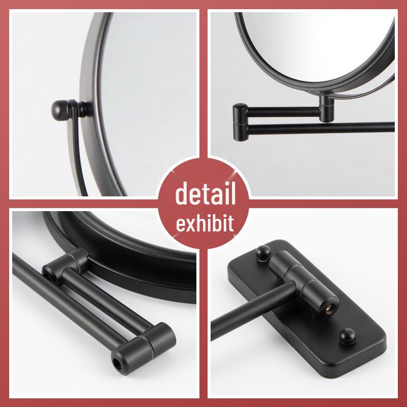 Wall-Mounted 360° Rotating Folding Makeup Mirror