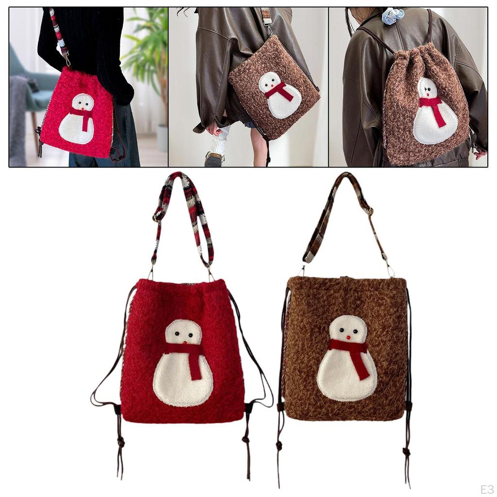 Christmas Shoulder Bags Cartoon Rucksack for Shopping Backpacking Camping Street