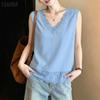 Women Elegant Lace Splice V-Neck Casual Sleeveless Vest Tops