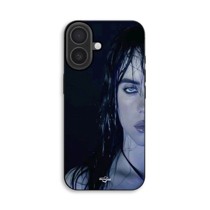 Hülle Für iPhone 18 Billie Eilish Gesicht schwarzer Hintergrund Maniacase schwarz