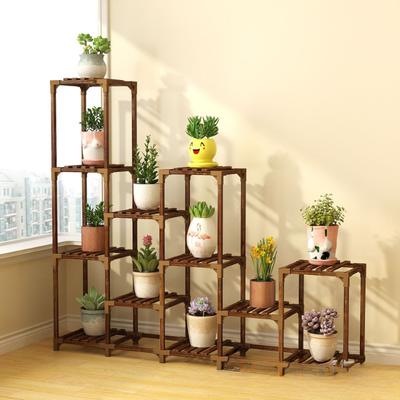 Massivholz minimalistisch stabil Balkon Sukkulenten Aufbewahrungsregal mehrschichtig Blumentopfständer wasserdicht grün Bonsai Spalier