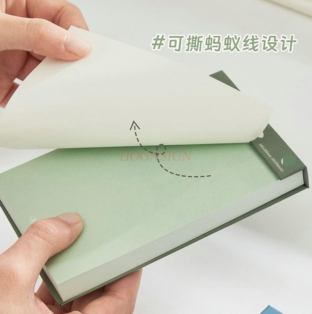 1book High aesthetic notebook with removable sticky notes, non stick recording, simple and blank