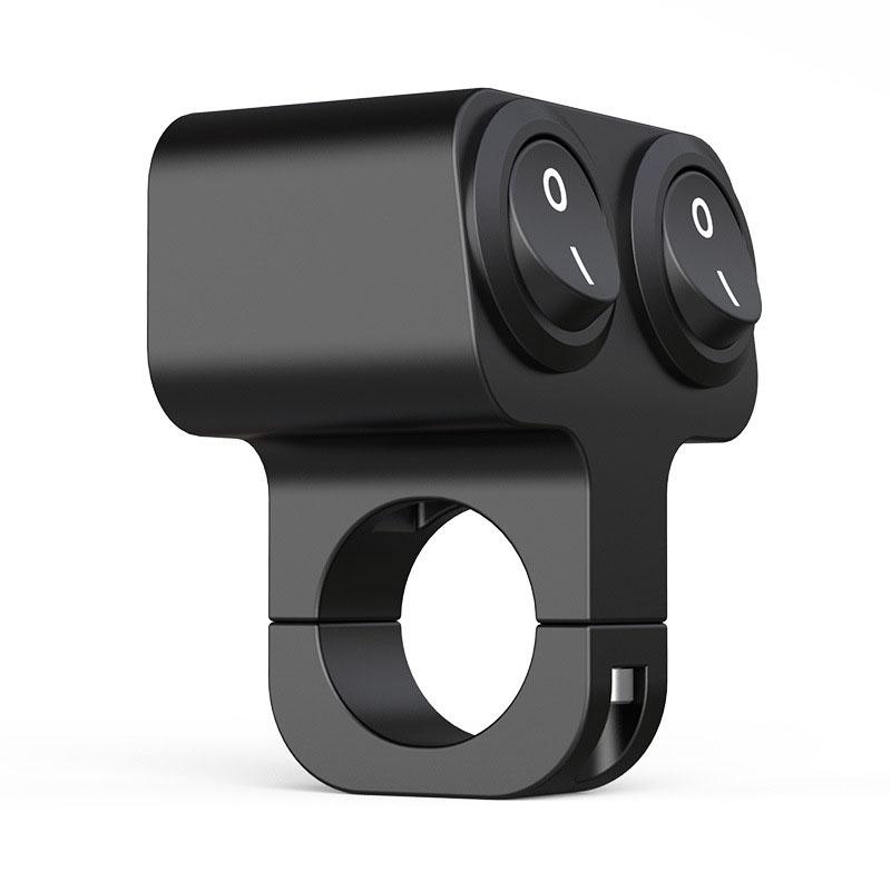 

7/8 22mm Aluminum Alloy 12V Motorcycle Handlebar Control Switch Dual Button Control Headlight Flasher Speaker Switch 2 Choice