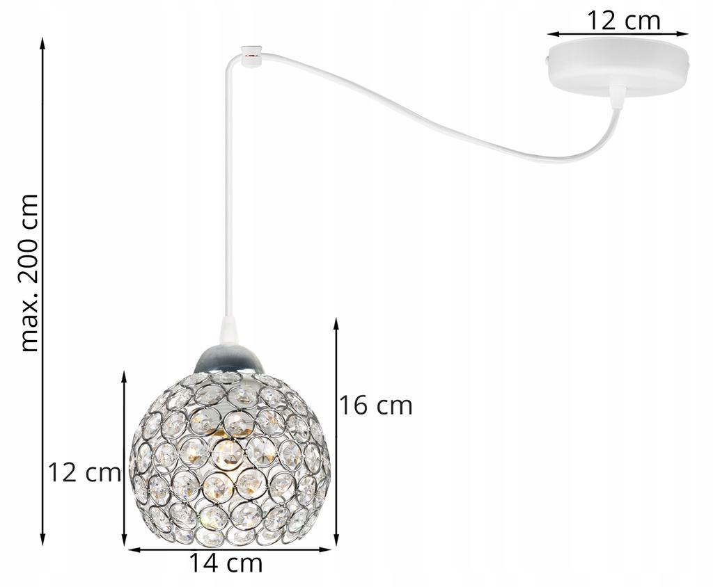 CHROME SPIDER HANGING LAMP, CRYSTAL CEILING