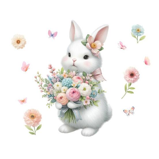 Påskhare Öppnar Dörr Väggdekal Självhäftande Rolig Morotskanin Klistermärke för Toalett Kök Kylskåp Vardagsrum Sovrum Dekor