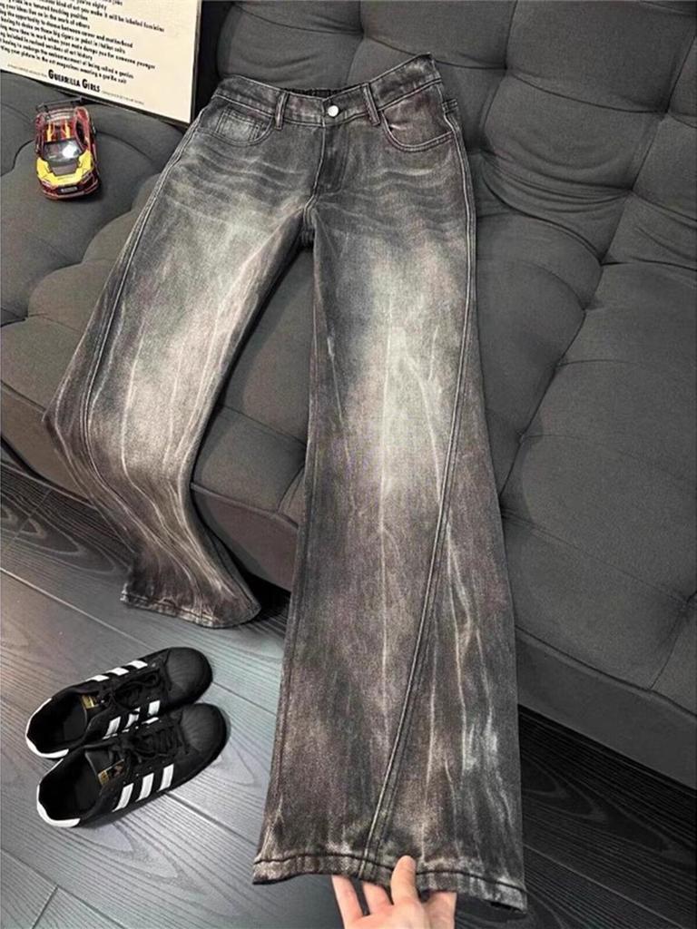 Herren Retro Slim Fit Blitz Jeans - Trendige Vielseitige Lässige Hosen für die Straße