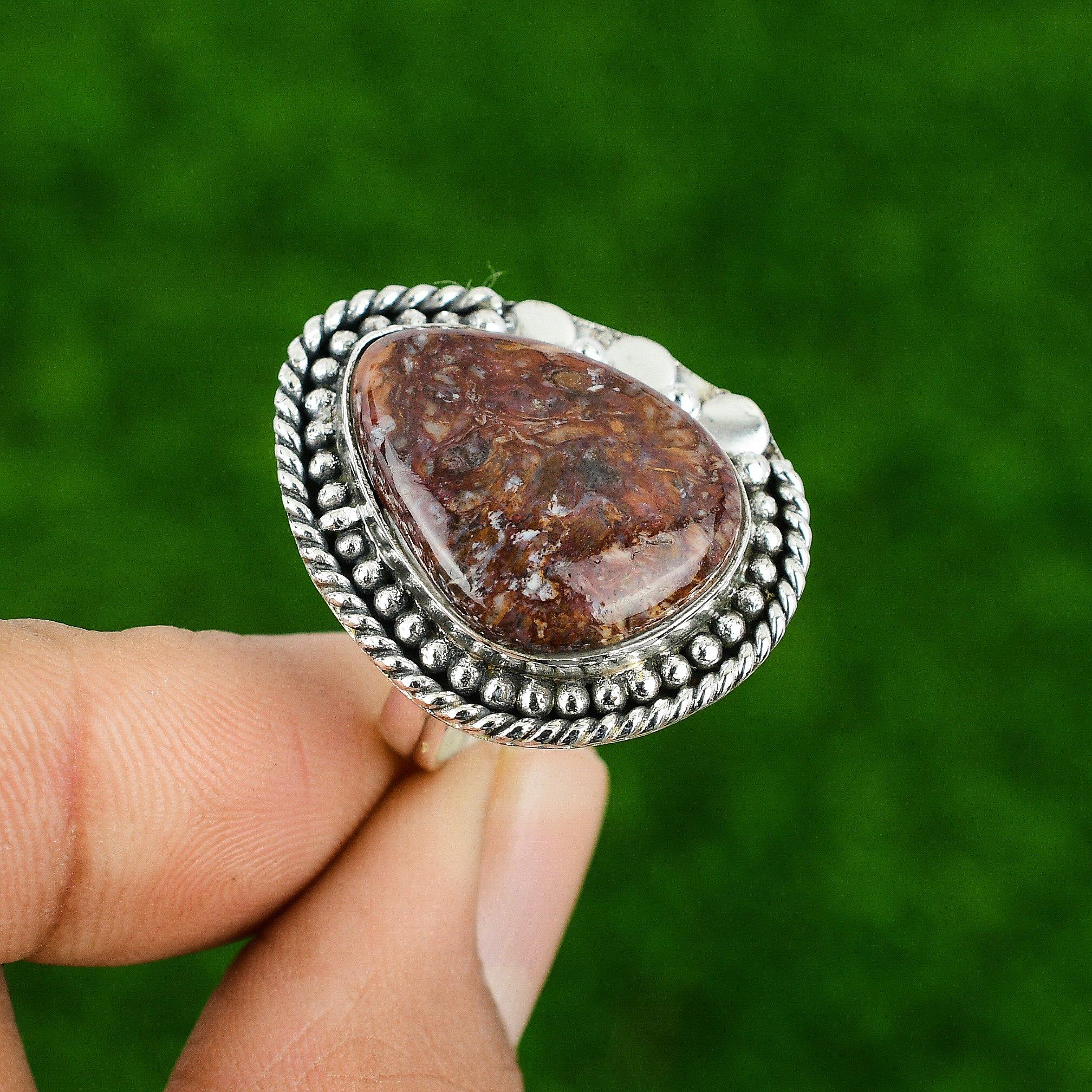 

Грушевидный камень Золотой Питерсит Безель Заявление Кольцо на День Рождения Ювелирное изделие Серебро 925 Adjustable