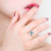 Ladies Adjustable Blue Mermaid Opal Open Rings Jewelry