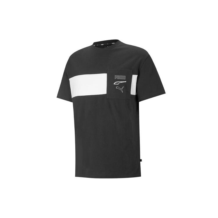 PUMA Rebel Mens Crew Neck Short Sleeve T-Shirt Black Men s 845579-01 S