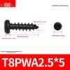 Black Zinc Plated M2 Pan Head Anti-Theft Hex Screws, Flat Tail, Self-Tapping