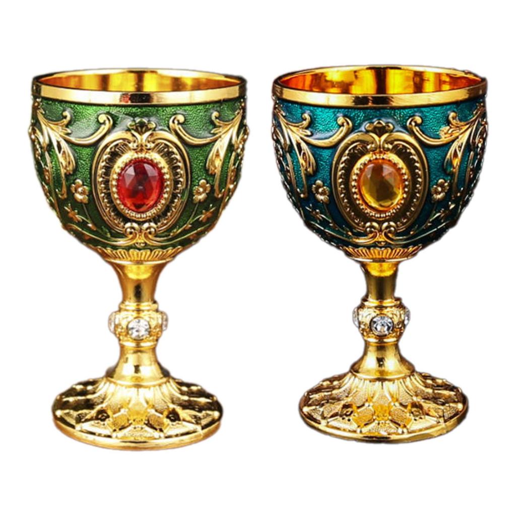 Vintage Chalice Medieval Goblet Renaissance Gifts Engraving Handcraft Ceremonial Drinkware Flower Pattern Shot Glass 30ml