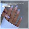 Popular Wearable French Blue & White Gradient Nail Art Patches, Cat Eye Design, 24-Piece Set of False Nails.