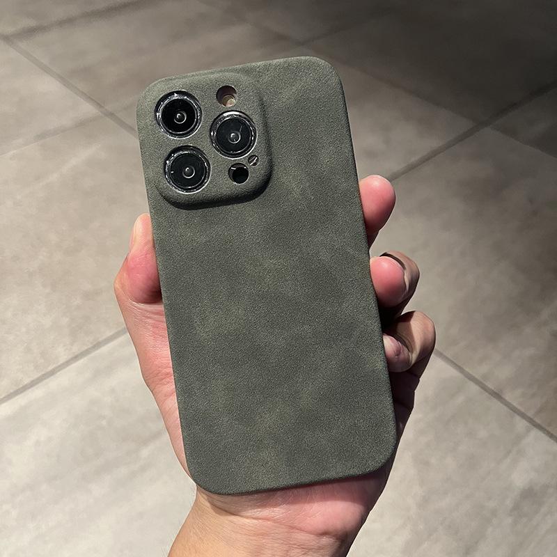 Suitable for Iphone14promax Phone Case, Suede Texture Apple 13 Half-bag 12 Anti-drop 11 Men's Leather Case