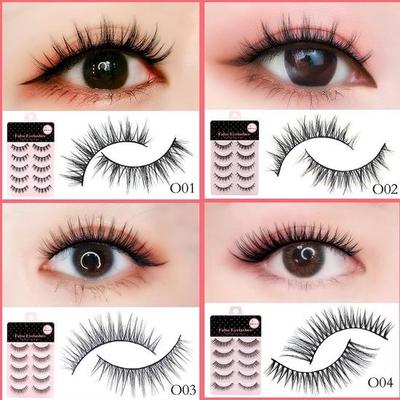 5 Pairs Crossover Lashes Long Short False Eyelashes Eye Lash Fake Eyelash Extension Bushy Set Wispy Makeup Supplies Beauty Tools Korean Makeup Japan