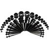 36PCS/Set Ear Gauges Stretching Kit 14-00G Stainless Steel Single Flare Ear Plugs Tunnels Flesh Tapers Stretcher Taper Set
