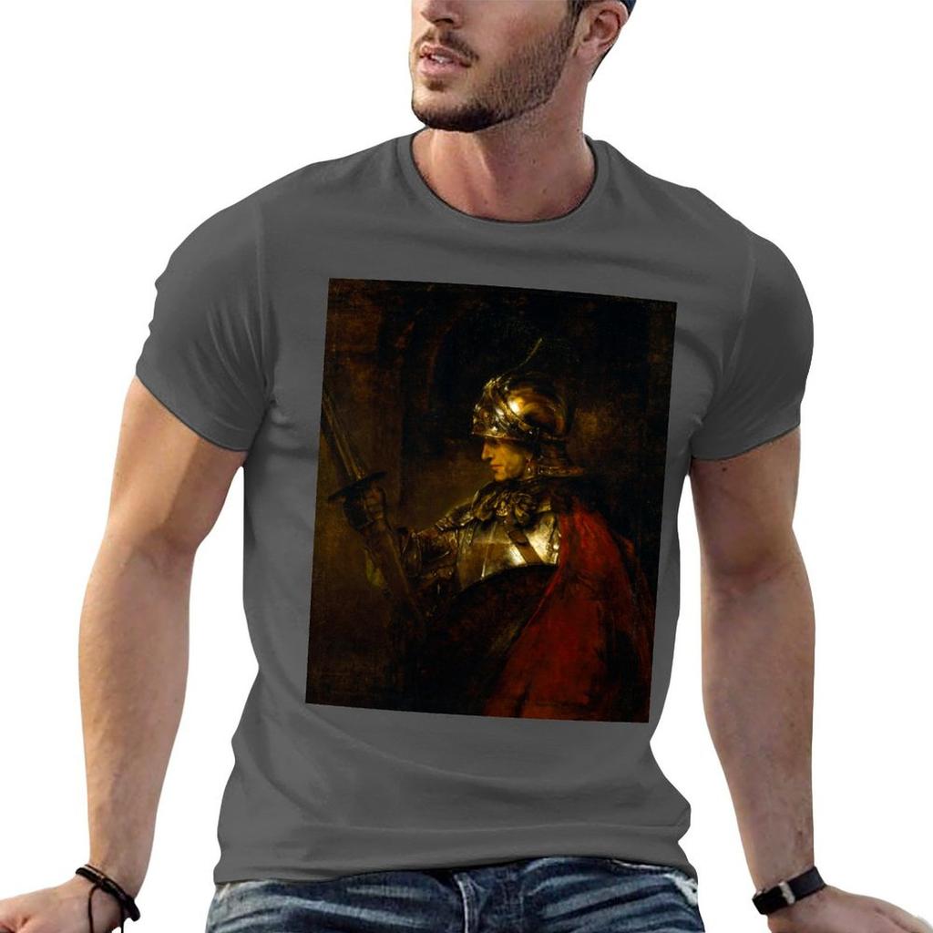 Rembrandt HarUnisexszoon van Rijn Alessandro Magno (Unisex in Armatura)  T-shirt Resistente agli Odori a Maniche Corte
