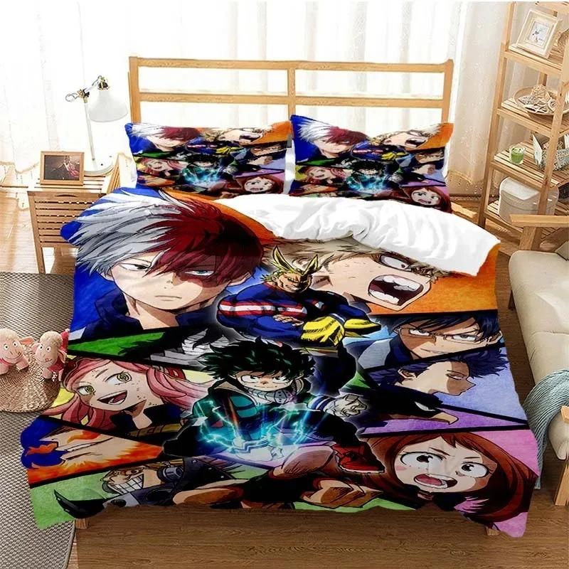Nuovo Anime My Hero Academia Set Letto Stampato Copripiumino Federe Piumino Set Biancheria da Letto Biancheria da Letto Biancheria da Letto Tessile per la Casa