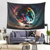 Galactic Moon Tapestry Cosmic Clouds and Nebulae  Enhance Your Bedroom Living Room with Celestial Art for a Dreamy Atmosphere