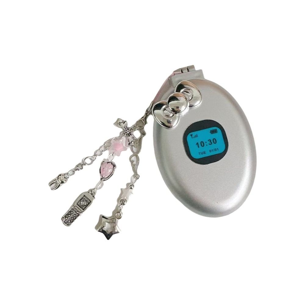 Flip Phone Air Cushion Comb Millennium Style Y2k Pendant Plastic Make-up Mirror Cosmetic Travel