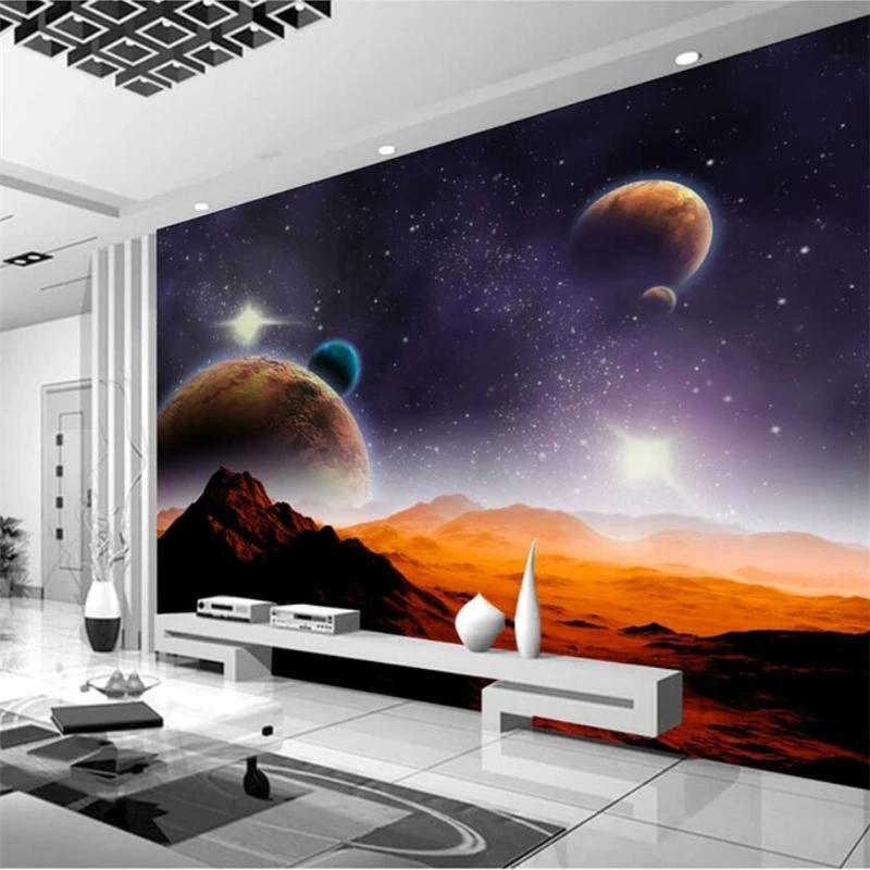 Papel de parede Universo Céu estrelado 3d Grande Mural Estéreo Tv Fundo Papel de parede