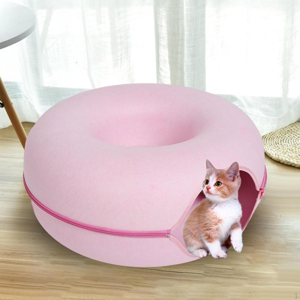 Cave for Cat Zipper Save Space Scratch Resistant Washable Kitten House Nest Removable 60x60x28cm