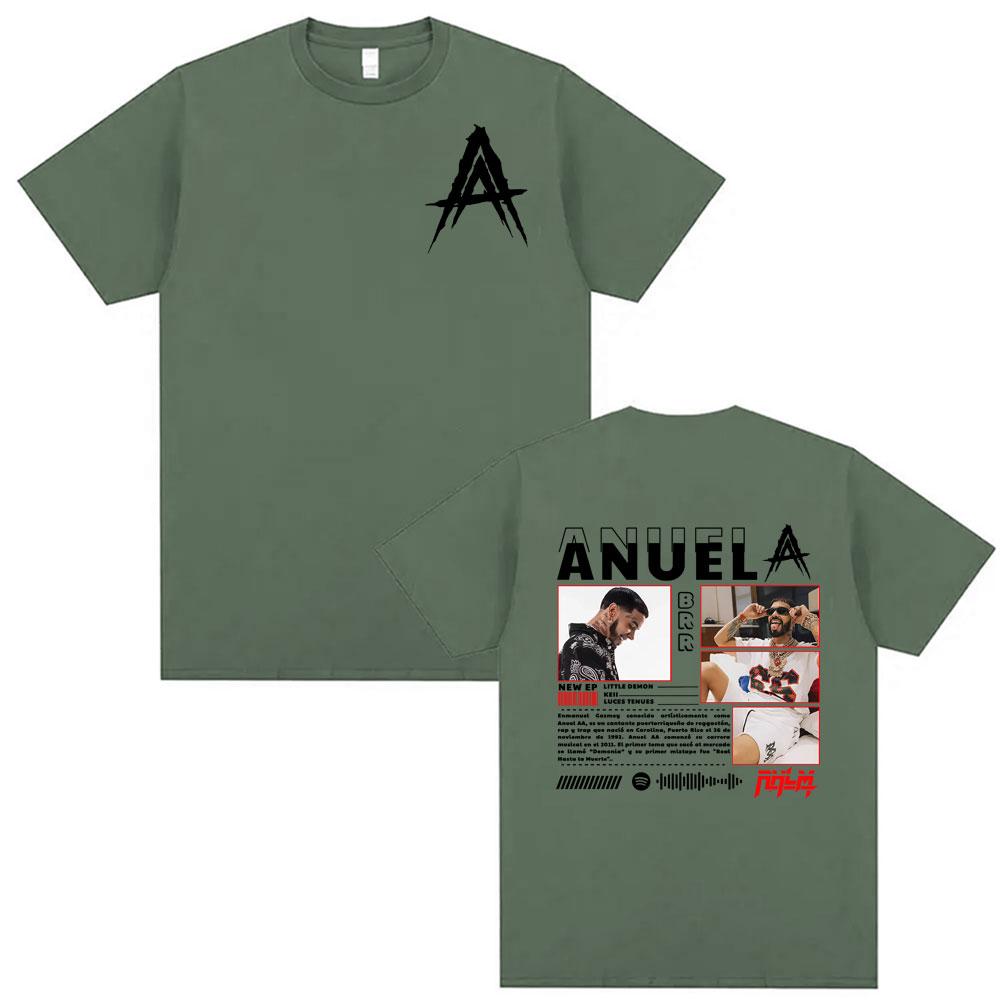 Anuel AA Rhlm 2 Real Hasta La Muerte Album T Shirt Unisexs Clothing Harajuku Fashion Classic Tshirts Oversized 100 Cotton Tshirt